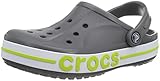 Crocs Bayaband Clogs für Damen und Herren mit Fersenriemen für sicheren Halt 43-44 EU Slate Grey/Lime Punch