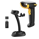 Inateck 2D Barcode Scanner mit Intelligentem Ständer, Kabellos QR Code Scanner, Handscanner mit APP und SDK, 2D Imager mit 2600mAh Akku, BCST-35