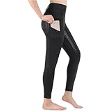 Reithosen Vollbesatz Reithose aus Silikon Anti-Pilling Reitstrumpfhose Damen Reitbekleidung Reitleggings(Black,L)