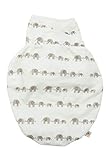 Ergobaby Pucksack Baby 0-3 Monate Baumwolle, Puck Baby Schlafsack Ganzjahres Pucktuch Swaddler, 48-61cm / 3.2-6.4kg, Elephant