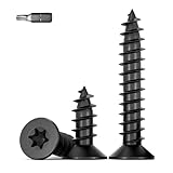 QANCEN 20 Stück Holzschrauben Schwarz Torx Schrauben M5x30mm,Edelstahl A2 V2A Senkkopfschrauben Holz,Selbstschneidende Vollgewinde Spanplattenschrauben mit Bohrer