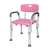 Duschstuhl für Schwangere mit Sicherheitsgriff, rutschfester Badhocker für ältere Menschen und Behinderte, Rückenlehne, Duschsitzbank für Zuhause, Rosa