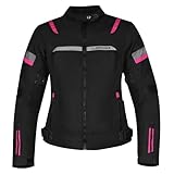Motorradjacke für Damen mit zugelassenen Protektoren, super atmungsaktiv, Rosa, M