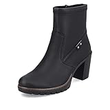 Rieker Damen Klassische Stiefeletten Y2558, Frauen Stiefeletten,Winterstiefeletten,Winterschuhe,warm,gefüttert,boots,schwarz (00),41 EU / 7.5 UK