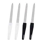 FTONOM5 Metall-Nagelfeilen für natürliche Nägel, Profi-Edelstahl, doppelseitig, Saphir-Körnung, Zubehör, Feilen, Werkzeug für Zuhause, Salon, Styling-Gel und Acrylnägel, 4 Stück