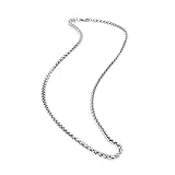 KnBoB Halskette Schmuck 80 CM, Weizenkette 3MM Silber Edelstahl Herren Halskette Modeschmuck