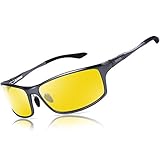 Bircenpro Nachtsichtbrille zum Fahren, Blendfreie HD-Al-Mg Metall Rahmen Nachtfahrbrille für Herren und Damen