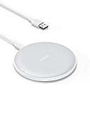 Anker 313 Kabelloses Ladepad Pad, Qi-Zertifiziert 10W Max für iPhone 15/15 Pro/15 Pro Max/14/13/12/11, SE 2020, AirPods (Ohne Netzteil, Nicht kompatibel mit MagSafe Magnetischer Ladefunktion)