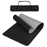 ALPIDEX Yogamatte Rutschfest 190 x 61 x 0.6 cm | 190 x 90 x 0.6 cm Phthalatfreie Fitness TPE Matte Gymnastik Turnen Pilates Sport Yoga Trainingsmatte Isomatte, Black/Grey, 190 x 61 x 0.6 cm