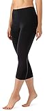 Merry Style Damen Leggings 3/4 Capri Leggings aus Viskose MS10-144 (Schwarz, XXL)