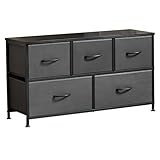 SURFOU Kommode mit Schubladen, Schubladenschrank, Komodenschrank, Sideboard Schlafzimmer, Stoffkommode, Vintage, Grau, Metallrahmen, für Wohnzimmer, Eingänge, Kindergärten, Flur