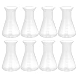 TOBBOMEY 8 Stück Erlenmeyerkolben aus Kunststoff 50 ml Konischer Laborkolben mit Schmalem Hals Messkolben für Präzise Laborversuche