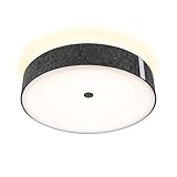 Paulmann 79994 LED Deckenleuchte Smart Home Zigbee 3.0 Malika Tunable White 1.350lm / 1.350lm 230V 28,5W Anthrazit Filzleuchte Backlight