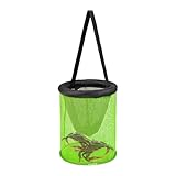 Runder schwimmender Fischkorb - faltbares Fischereinetz Ø25/35 cm für lebende Köder, Krebse, Krabben, Muscheln | wasserdichte Lagerkäfig für frisches und gesalzenes Wasserfischen, Campingplatz, Kayak