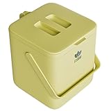 EcoBio Biomülleimer Küche 7L Komposteimer für alltäglichen Biomüll Behälter - Spülmaschinenfest - Geruchsdicht - Sieb - Bio Mülleimer klein mit Deckel Eimer Bioabfallbehälter Biotonne (Helles Grün)