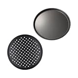 Mobestech Vielseitiges Verschleißfestes Pizzablech Gelochter Backfläche Antihaftbeschichtetes Schnelltrocknendes Küchen backblech für Energiesparendes Pizza backen und Einfache Reinigung