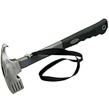KOVA® Campinghammer mit Handschlaufe - Zelthammer mit Heringzieher - Praktischer Robuster Hering Camping Hammer zum Zelten & Heringe Herausziehen - Ideal für Zelt, Hartboden & Outdoor, GRAU