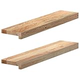 vidaXL Fensterbänke 2 Stk. Unbehandelt 70x15x2 cm Massivholz Eiche, Fensterbrett, Holz Treppenstufe, Holz Fensterbrett, Fensterbank Eichenholz