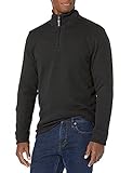 Amazon Essentials Herren Pullover mit Viertelreißverschluss, Französischer Rippstrick, Verwaschenes Schwarz, S