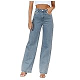 Damen Jeanshosen Flared Bootcut High Waist Jeans Stretch Bequeme Lange Schlag Hosen Yogahose Flared Baggy Jeans Damen Jeanshosen Weit Damen Schlaghose