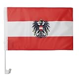 AZ FLAG - Autofahne Österreich Mit Adler - 45x30 cm - Österreichische Autoflagge 30 x 45 Cm - Auto Flaggen