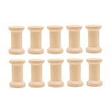 WEKAMOS 10 Stück Teiliges Holzspulen für Handwerk Leere Webspulen aus Unbehandeltem Holz Glatte Oberfläche zum Bemalen und Basteln Geeignet für Schnuraufbewahrung und DIY Projekte