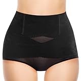 DiULi Shape Unterhose Damen, Bauchweg Miederhose Hoher Taille Shapewear Damen, Miederslip Figurformende Bauchkontrolle Body Shaper für Frauen (Größe M-Schwarz)