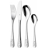 WMF Safari Kinderbesteck Set 4-teilig, Besteck Kinder Edelstahl, Kinderbesteck ab 3 Jahre, Cromargan poliert, spülmaschinengeeignet, Kids Safari, Ohne Gravur