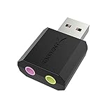 SABRENT USB Externe Soundkarte, USB auf Klinke 3,5mm, Kopfhörer auf Klinke, audio zu USB adapter (AU-MMSA)