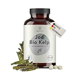 BIO Jod Kapseln aus Kelp Braunalgen, 200 µg Jod pro Tagesdosis, rückstandskontrolliert, deutsche Herstellung, vegan, ohne Zusätze, Kelp Algen Jodtabletten, 365 Tabletten x 300 mg Kelp, BIONUTRA