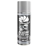 AABCOOLING Aluzinc AL 50S Silber 1x 400ml Rostschutzmittel Zinkspray Aluminium Korrosionsschutz Spray für Auspuff, Karosserie, Felgen, Schweißnähte, Grundierung, hitzebeständig, schnelltrocknend K1
