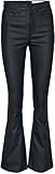 Noisy may Damen Nmsallie Hw Flare Coated Pants Noos Jeans, Schwarz, M 32L EU