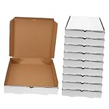 GRIRIW 10 Stück Pizza Verpackungsboxen Robuste Leichte Pizzakartons für Takeout für Restaurants und Catering Events