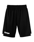 Kempa Damen Player Long Women Kurze Hose Shorts for Sport Fitness Gym Basketball Handball Jogginghose mit elastischem Bund, Schwarz/Weiß, XS EU