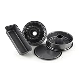 Dr. Oetker 4er Backformen-Set BACK-HARMONIE, Springform (Flach-, Rohrbodeneinsatz), Kastenform und Gugelhupfform, keramisch verstärkter Antihaftbeschichtung, 1 x 4er-Set
