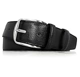 almela - Gürtel mit geheimfach - Herren und Damen - Echtes Leder - Tresorgürtel mit reißverschluß leder - 4 cm breit - innenreißverschluss - 40 mm - Money Belt - Schwarz, 110