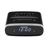 GRUNDIG Sonoclock 1100 Wecker mit Radiofunktion, UKW-Tuner, Weckfunktion, Einschlaf-Automatik, Schlummerfunktion, Alarmsignal, LED Display, Schwarz