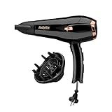 BaByliss Haartrockner Cordkeeper – Leistungsstarker 2000W Föhn mit einzigartigem 1,65m Kabeleinzug, Ionen-Technologie mit Anti-Frizz, 3 Heiz- & 2 Geschwindigkeitsstufen, Schwarz, D373E