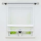 Joyswahl Voile Raffrollo mit Tunnelzug Transparente Unifarbiges Bändchenrollo »Sophia« Schals mit Stangendurchzug Fenster Vorhänge BxH 120x155cm Weiß 1er Pack
