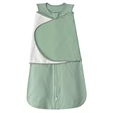 SIMYJOY Baby Schlafsäcke Neugeborene,Pucksack Baby Wearable Wickeldecke & Swaddle Transition,3-fach Verstellbarer Babyschlafsack mit 100% Baumwolle,Grün