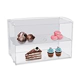 sulckcys 2 Etagen Acryl Kuchen Kuchenvitrine Kuchen Brot Für Bäckereien Haushalte, Gebäck, Verkaufsvitrine, Theken, Acryl-Vitrinen, Donuts, Kekse, Vitrine