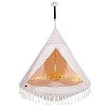 CCLIFE Nestschaukel mit Zelt Ø 120 cm Schaukel Indoor & Outdoor Hängehöhle Hängezelt für Kinder & Erwachsene Max.120kg in Rosa