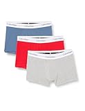 Calvin Klein Herren 3er Pack Boxershorts Trunks Baumwolle mit Stretch, Mehrfarbig (Grey Heather Lychee Indian Teal), L