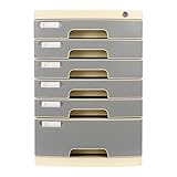 Loobiiny Schubladenorganisator Kunststoff,Schreibtisch Schrank Mit 6 Schubladen,Schubladencontainer Mit Etiketten Rahmen