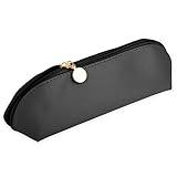 cobee Großer Reise Make up Pinselhalter, tragbarer PU Make up Pinsel Organizer mit Reißverschluss Anti Herausfallen Make up Werkzeug Organizer Make up Pinsel Reiseetui Kosmetiktasche (Schwarz)