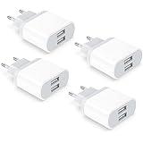 4-Pack USB Ladegerät, 2.1A/5V Netzteil für iPhone 11 XS XR X 8 7 6 6S Plus 14 13 12 Samsung, Adapter Charger Stecker Netzstecker Ladestecker Schnellladen Stromadapter Steckdosenadapter Nisiyama