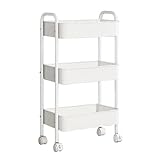 Generico Rollbarer Aufbewahrungswagen - Multifunktionaler Küchentrolley Mit Rädern | 3-stufiger mobiler Ordnungswagen, Multifunktionaler Küchenwagen Für Wohnzimmer