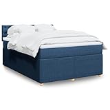 LAPOOH Boxspringbett mit Matratze Blau 140x190 cm Stoff, Bed Frame, Bettrahmen, Jugendbett, Schlafzimmer Bett - 3289771