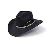 Cowboyhut aus Kunstfilz, mit Pinch-Front, Westernhut - Schwarz - Erwachsenes (60) - 7 1/2