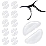 Ouligay 10 Paar Brillen Nasenpads Brille Selbstklebende Silikon Brillenpads Nasenpads Brille Anti-Rutsch Weiche Brille Nasen Pad für Vollformat Brillen Sonnenbrillen